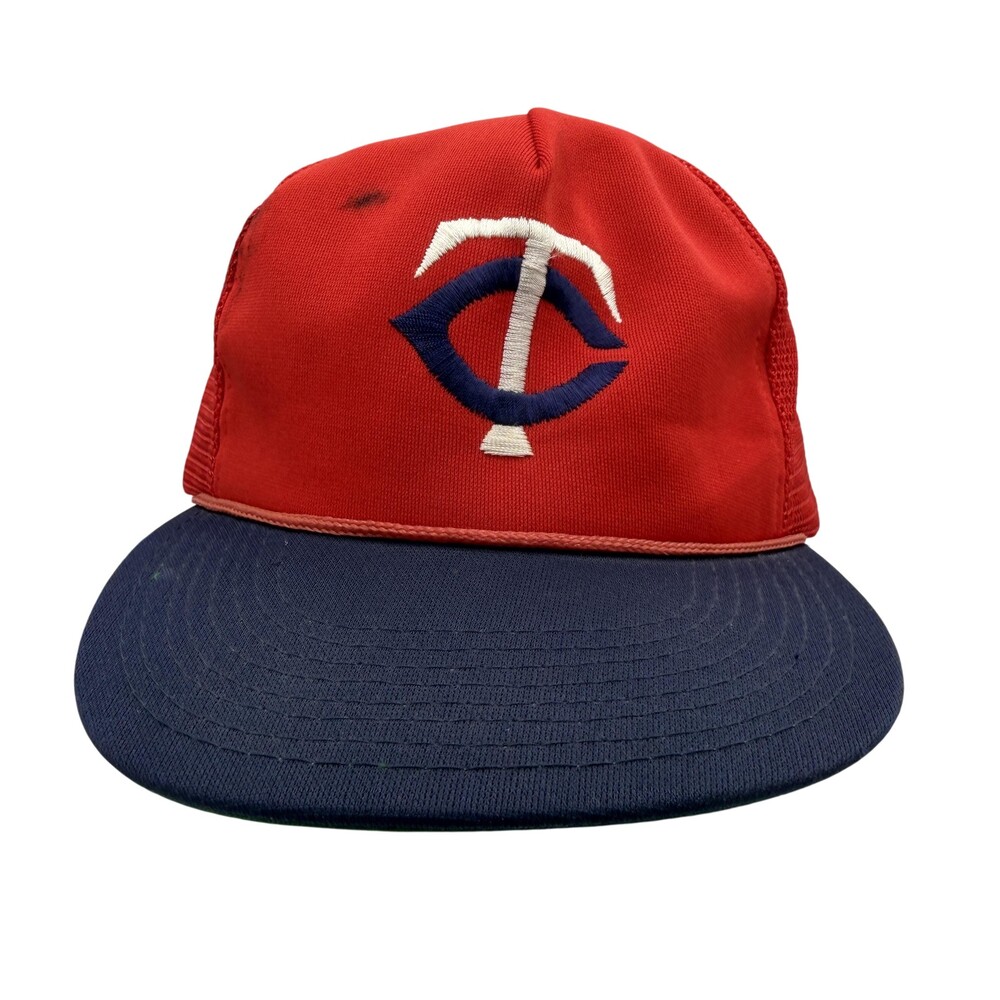 Vintage Minnesota Twins Hat Cap Snap Back Mens Large Red MLB Baseball Twins